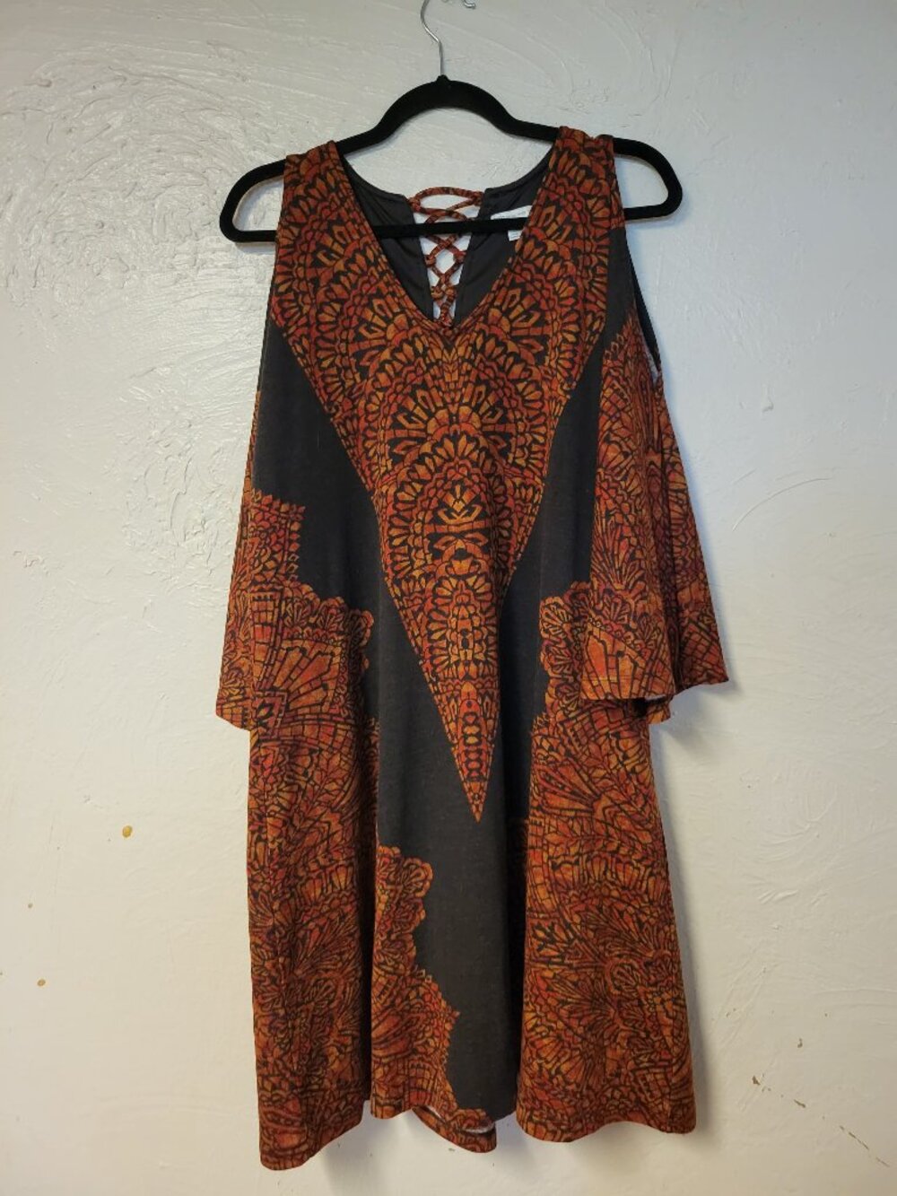 Size XL by Caio Boho Cold Shoulder Dress #144
